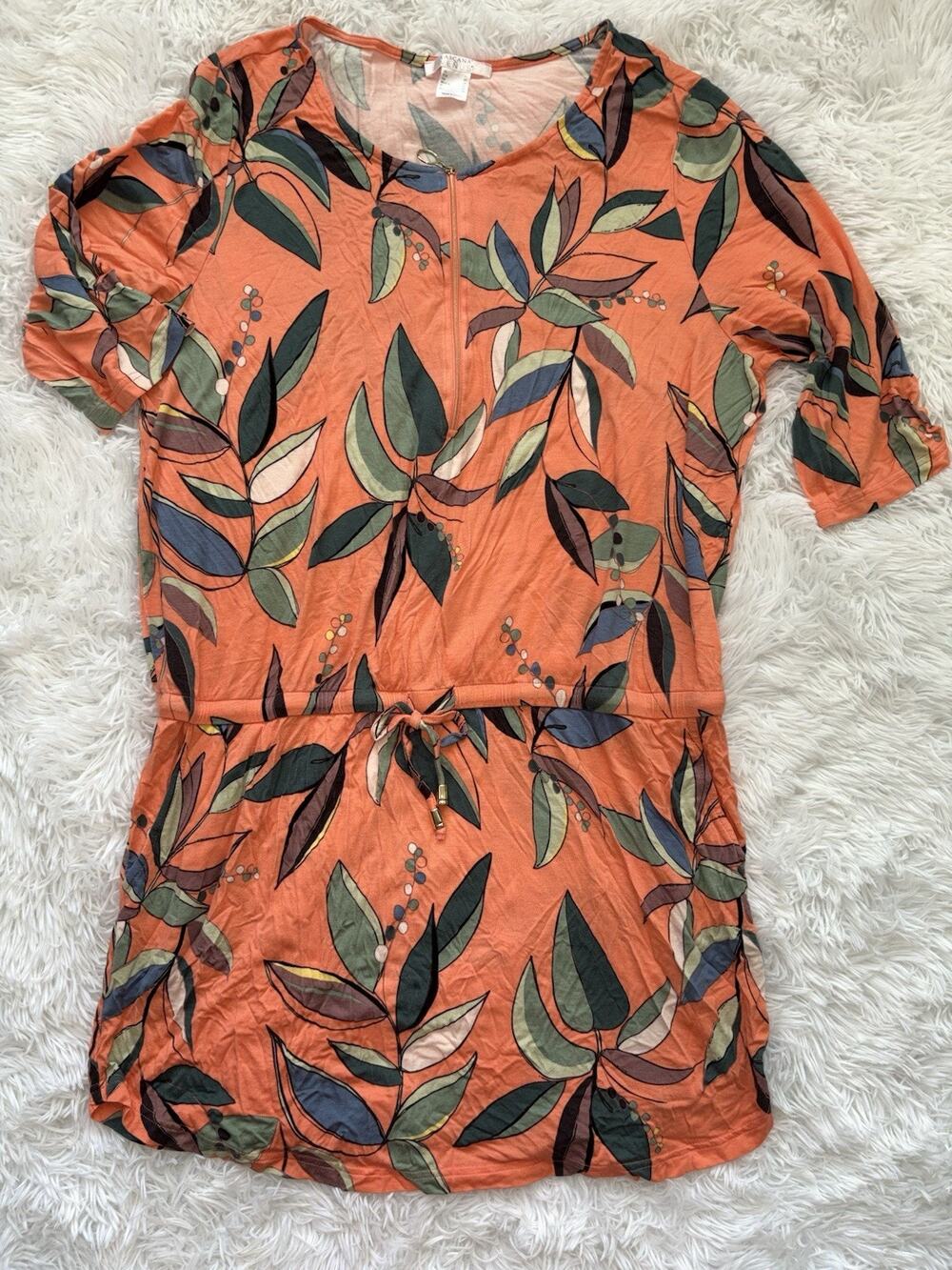 Lascana Venus XL Orange Tropical Design Cover Up Dress. Exc. Qual, Condition